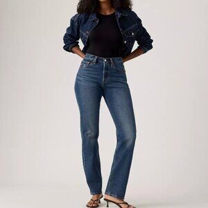 Levi's 501 Curvy Straight Leg Jeans in Cold Summer Wash - 26W x 34L
